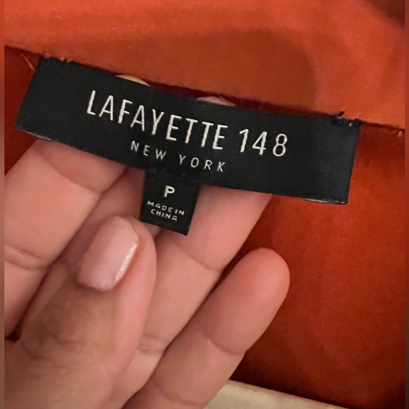 Lafayette 148 will brunt orange button down shirt - Picture 4 of 6